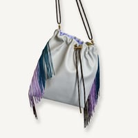 “受注制作” Fringe Kinchaku "Gray×Mix:Brown"