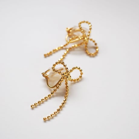 カットボールリボンピアス・イヤリング
