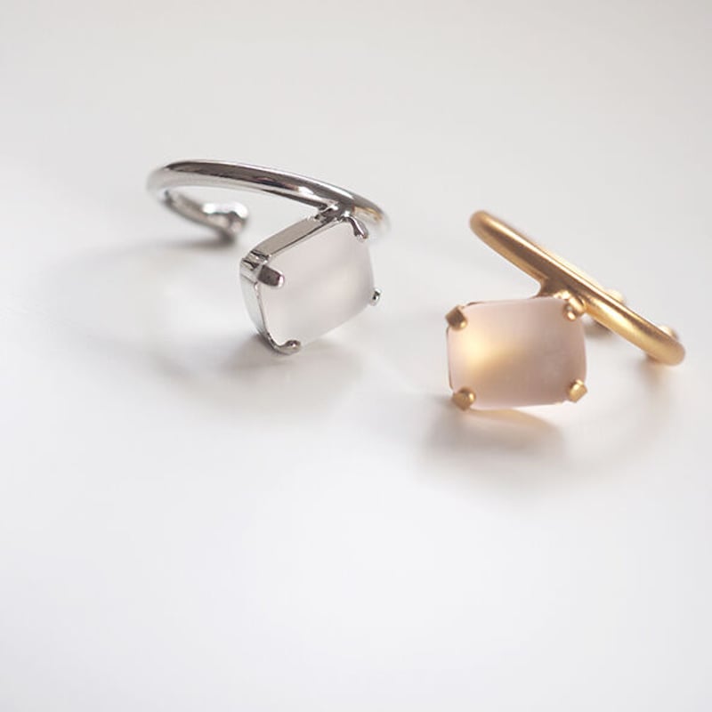 ヴィンテージガラスリング・イヤーカフ | Pink Owl Bijou