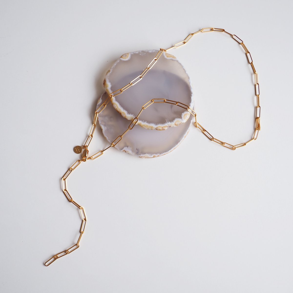 ブロックチェーンロングネックレス | Pink Owl Bijou