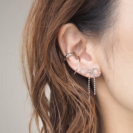 カットボールリボンピアス・イヤリング