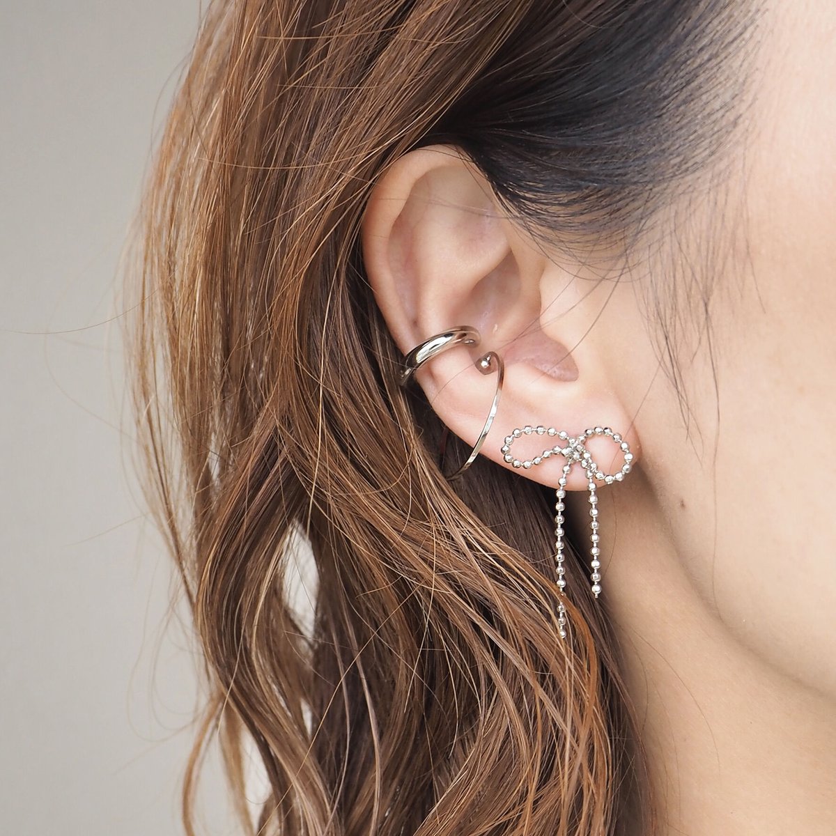 カットボールリボンピアス・イヤリング | Pink Owl Bijou