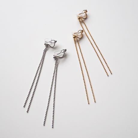 カットボールロングチェーンピアス・イヤリング