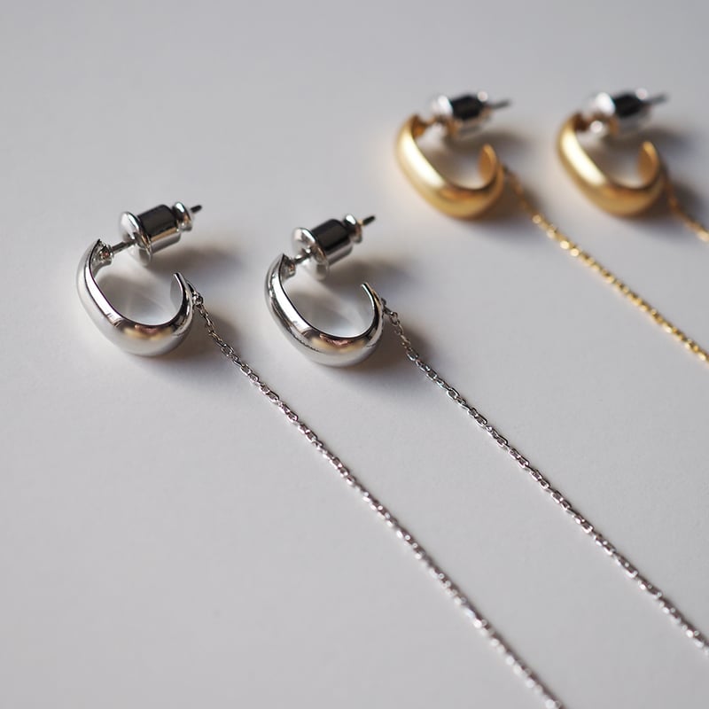 ドロップバックチェーンピアス・イヤリング | Pink Owl Bijou