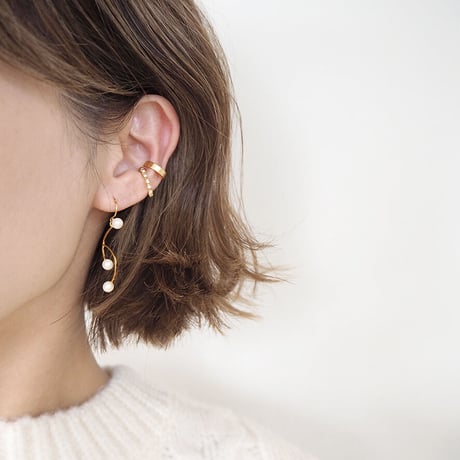 SALE フィッシュフックパールスイングピアス・イヤリング