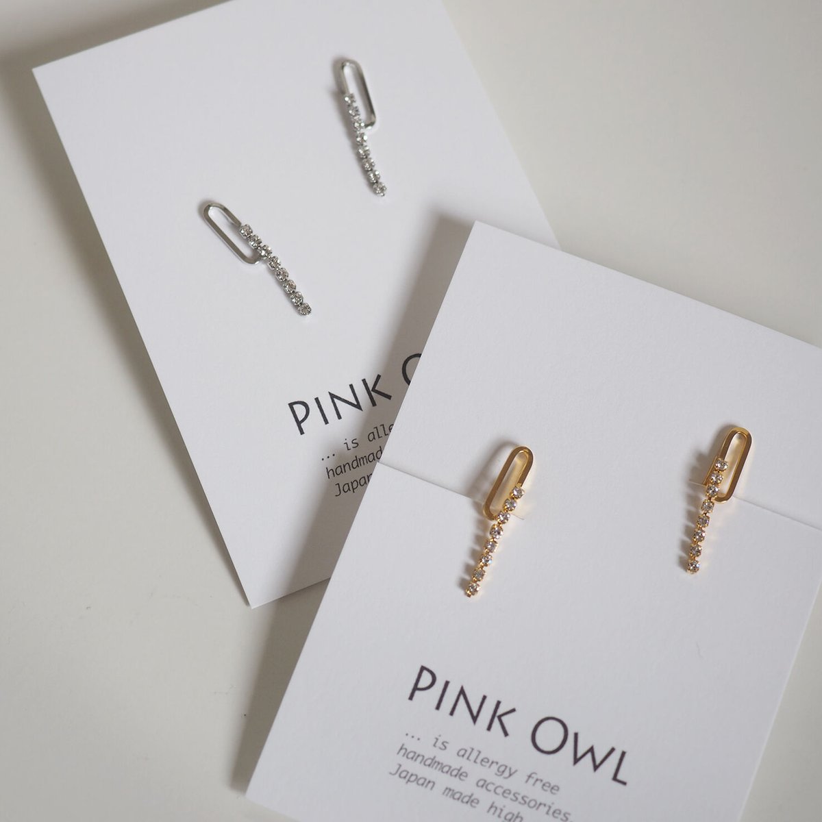 スイングスワロオーバルピアス・イヤリング | Pink Owl Bijou