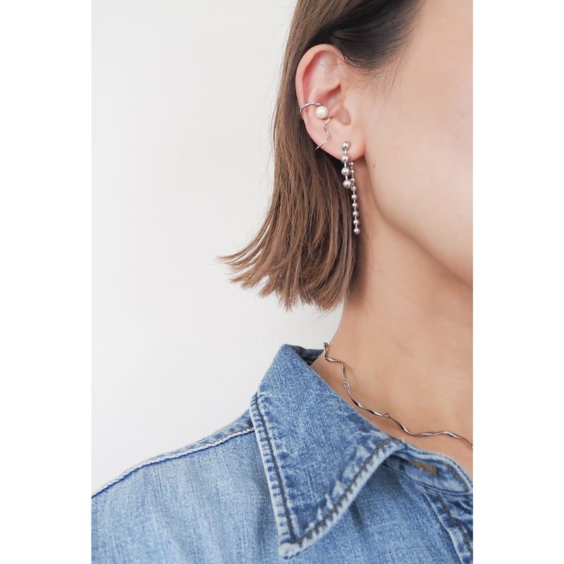 ダブルボールチェーンピアス・イヤリング | Pink Owl Bijou ダブルボールチェーンピアス・イヤリング | Pink Owl Bijou