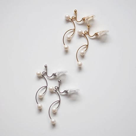 SALE フィッシュフックパールスイングピアス・イヤリング