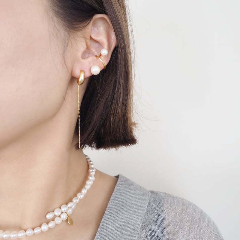 ドロップバックチェーンピアス・イヤリング | Pink Owl Bijou