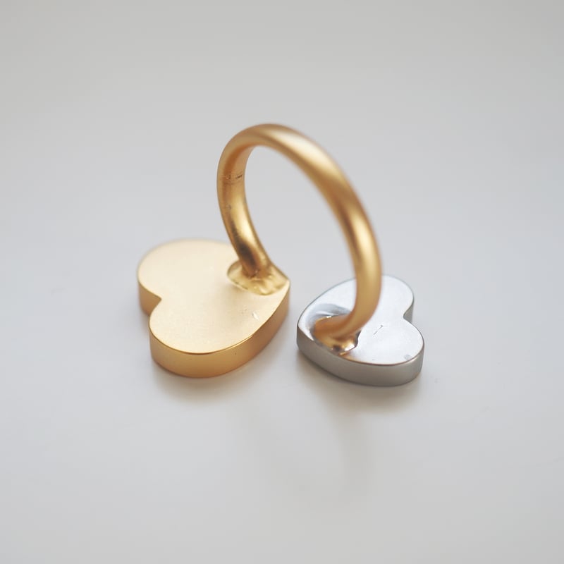 ツートンダブルハートリング | Pink Owl Bijou