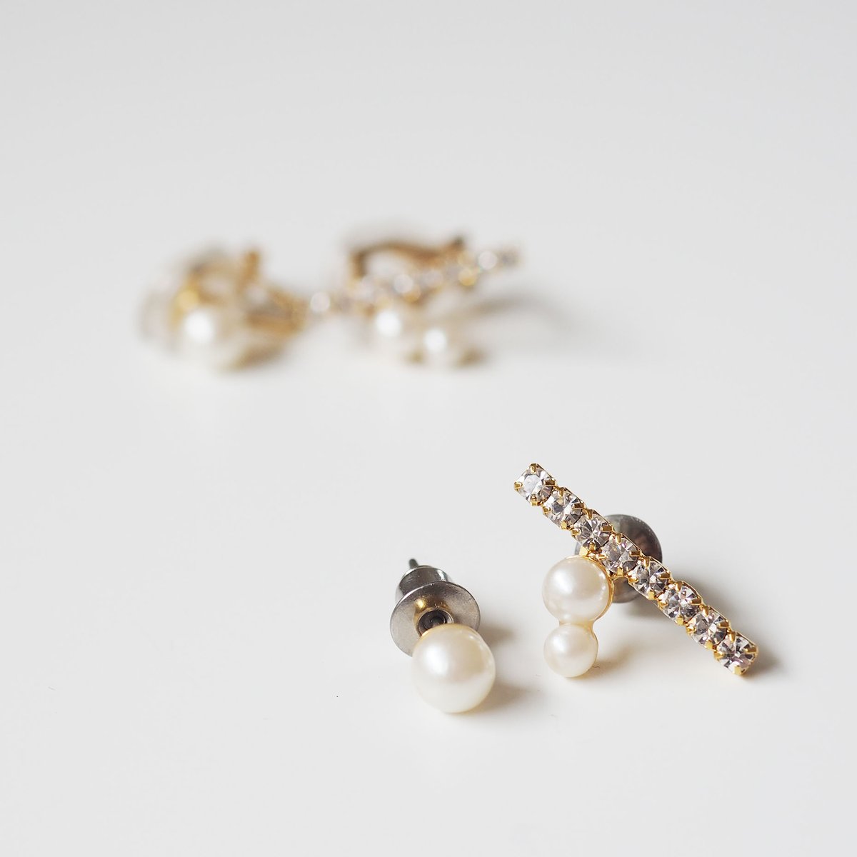 kawaii♡リトルウッズ蕾 雫レジン 薔薇 スワロ ピアス/イヤリング✩.*˚ パールスワロYピアス・イヤリング | Pink Owl Bijou