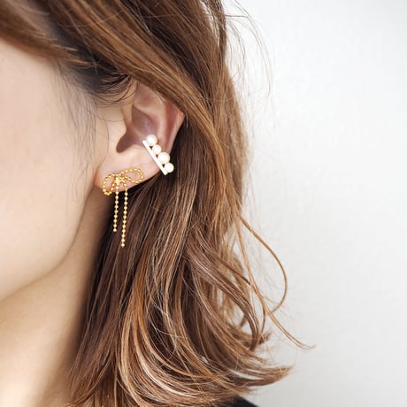 カットボールリボンピアス・イヤリング