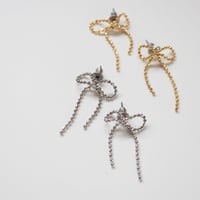 カットボールリボンピアス・イヤリング