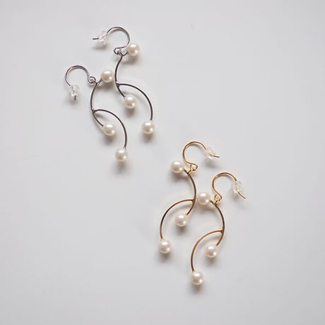 SALE フィッシュフックパールスイングピアス・イヤリング
