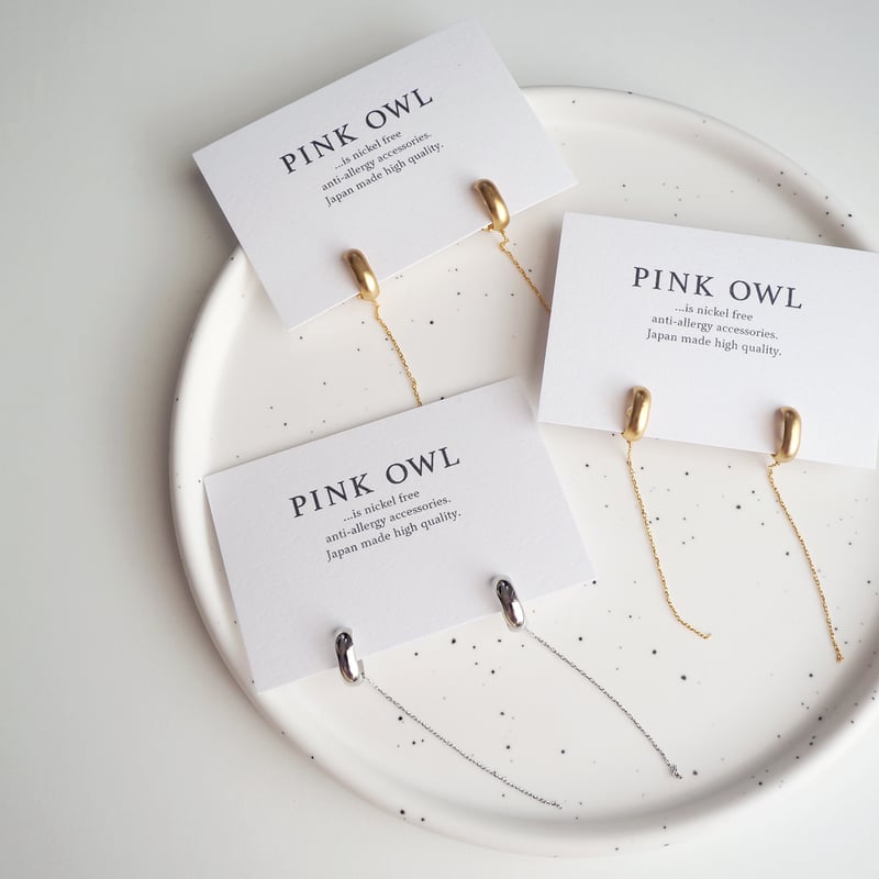 ドロップバックチェーンピアス・イヤリング | Pink Owl Bijou