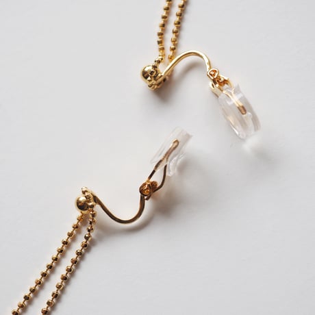 カットボールロングチェーンピアス・イヤリング