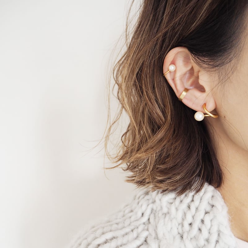 ツイストパールピアス・イヤリング | Pink Owl Bijou