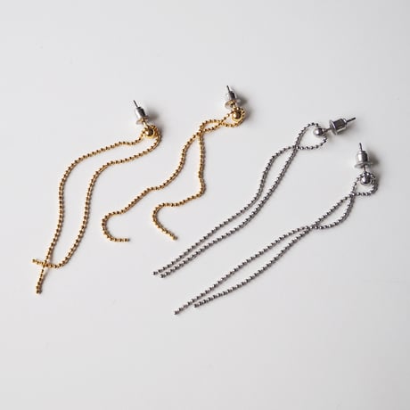 カットボールロングチェーンピアス・イヤリング