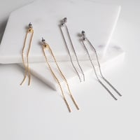 カットボールロングチェーンピアス・イヤリング