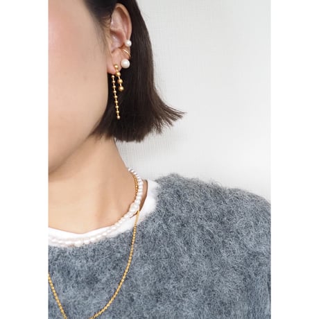 ダブルボールチェーンピアス・イヤリング