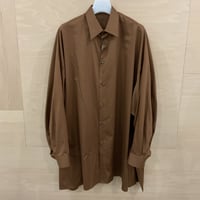 Graphpaper / GL251 50146 / Cilicon Poplin Deep Slit Regular Collar Shirt (BROWN)