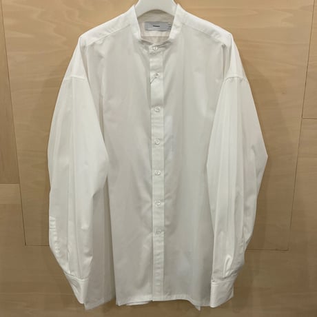 Graphpaper / GM241 50031B / High Count Band Collar Shirt (WHITE)