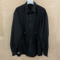 Fresh Service / FSC251 50225 / MICRO TYPEWRITER FLAP POCKET L/S SHIRT (BLACK)