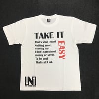 お金もストレスも関係ない！というメッセージTシャツ[ホワイト]