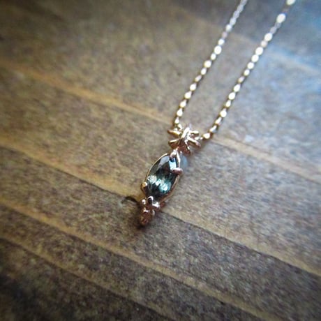 Only one! Color Change Garnet K10PG Necklace-5-Ray