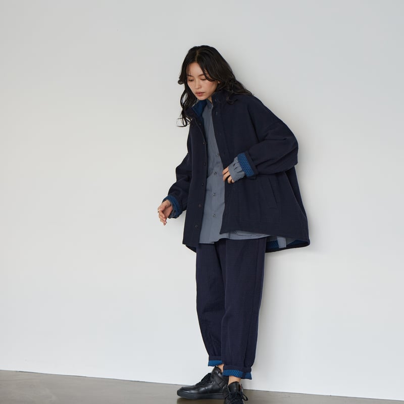 受注] Sashiko Reversible Jacket 刺し子織 リバーシブルJK