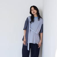 パッチワーク カットソー Patchwork cut and sew / Blue