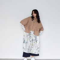 巾着ポケット クロップドシャツ Drawstring Pocket Cropped Shirt / Brown