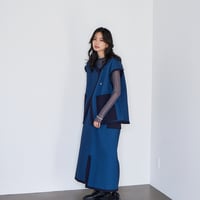 刺し子織　リバーシブルスカート Sashiko Reversible Skirt / Navy
