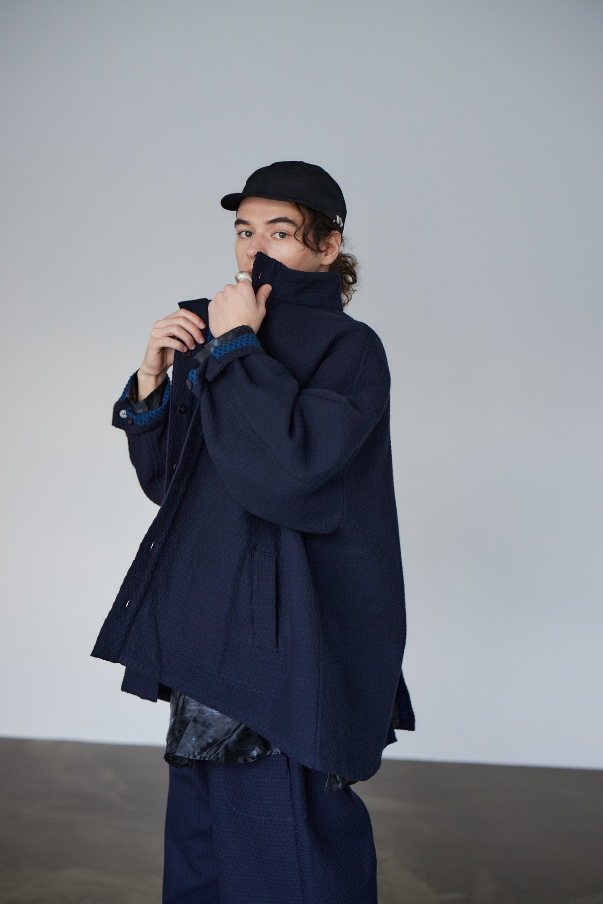 受注] Sashiko Reversible Jacket 刺し子織 リバーシブルJK 
