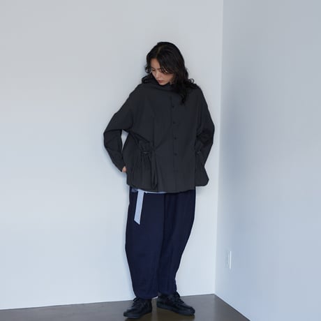 巾着ポケットシャツ Drawstring Pocket Shirt / Black