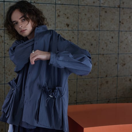 巾着ポケットシャツ Drawstring Pocket Shirt / Black