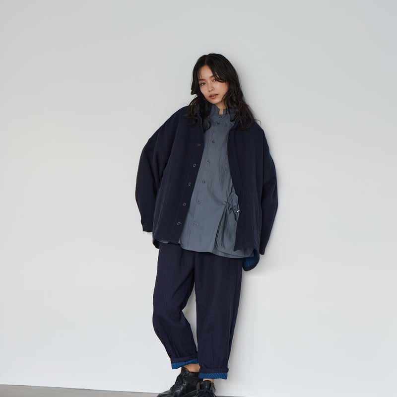 藍染　刺し子　リバーシブル　 パッチワークジャケット Aoyama Daruma indigo dye sashiko patchwork hanten jacket