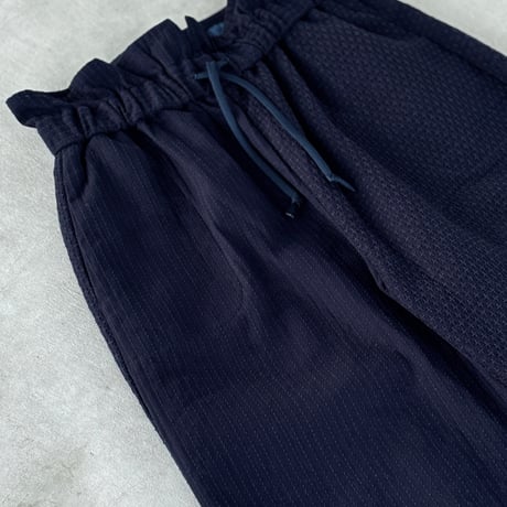 [受注] 刺し子織　折り返しパンツ Sashiko Turn up Pants / Navy