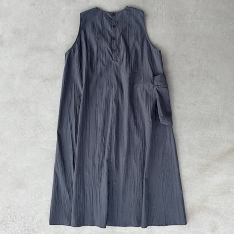 巾着ポケット ワンピース Drawstring Pocket Dress / Grey