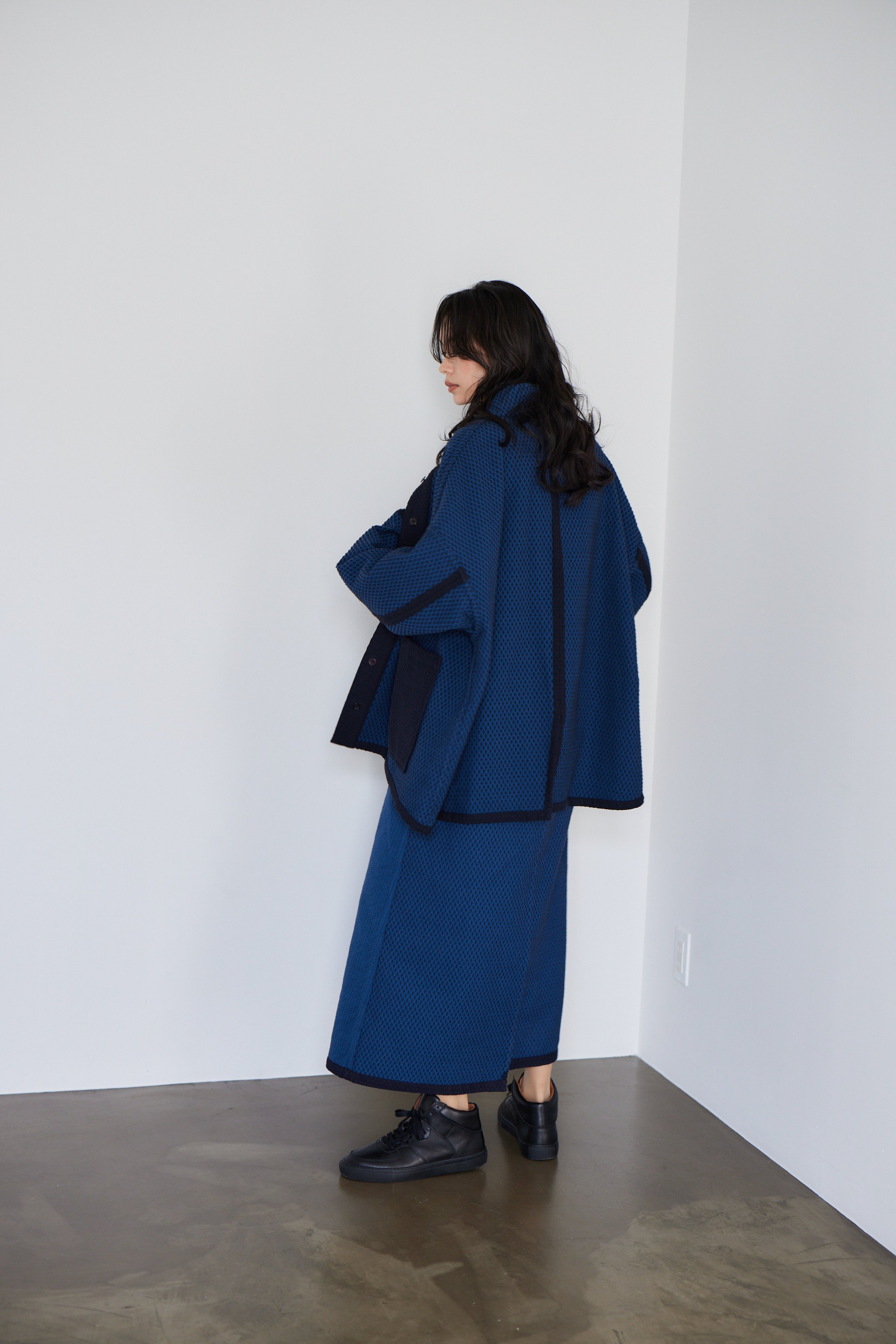 Sashiko Reversible Jacket 刺し子織 リバーシブルJK / Nav