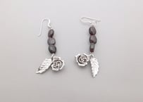 ガーネット&シルバー925　ピアス