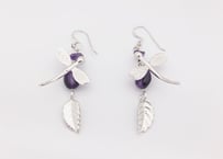 アメジスト&シルバー925　ピアス