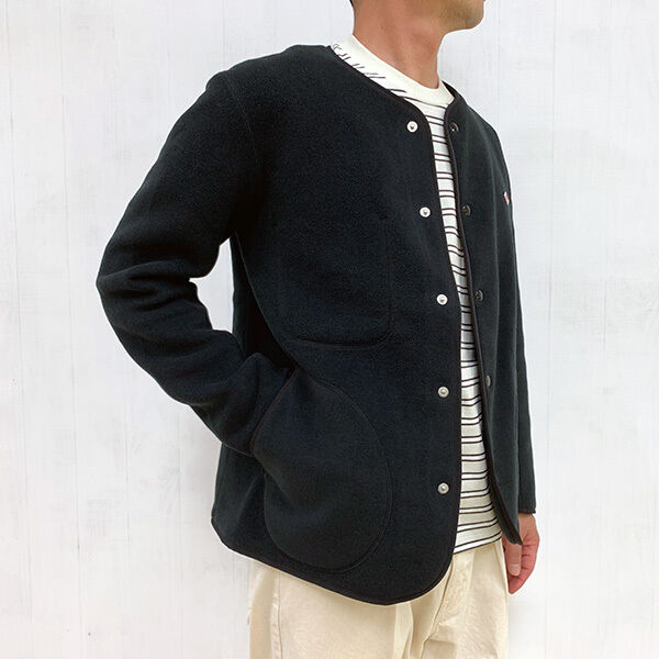 DANTON ダントン メンズ ノーカラー フリース ジャケット ブルゾン JD