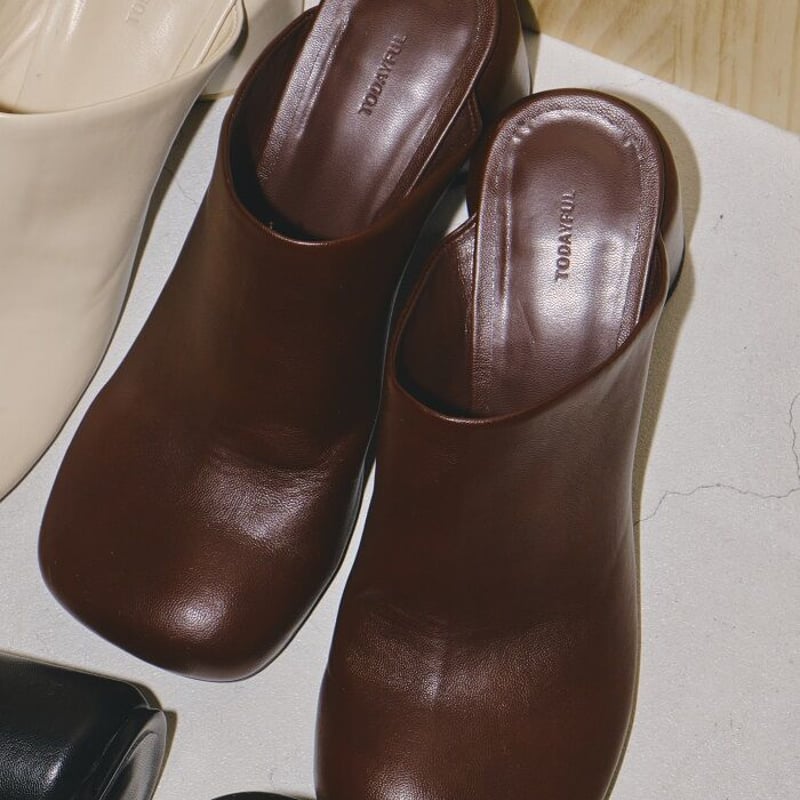 todayful chunky heel sabot チャンキーヒールサボ