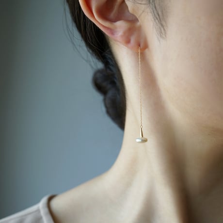 Freshwater Pearl Earring /Coin/Chain【Small】■イヤリング対応あり■ *