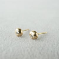 K18 Tsubu Earrings/Diamond *