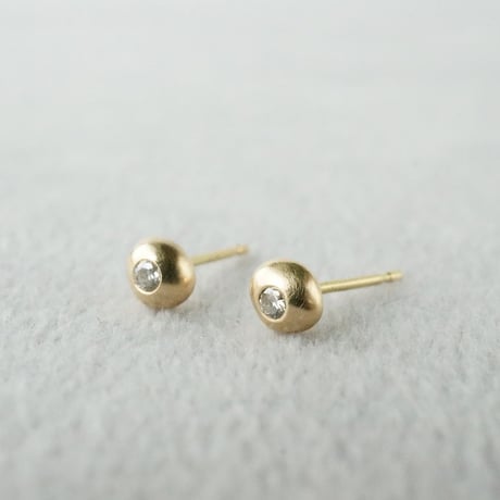 K18 Tsubu Earrings/Diamond *