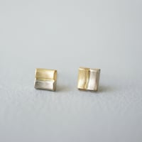 K18YG x K18WG Combination Earrings *