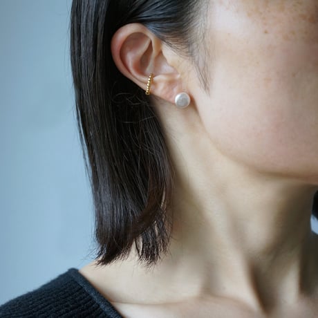 Freshwater Pearl Earrings/Coin■イヤリング対応あり■ *