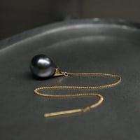 Tahitian pearl earring/Thorn/Ame_chain  ＊Single